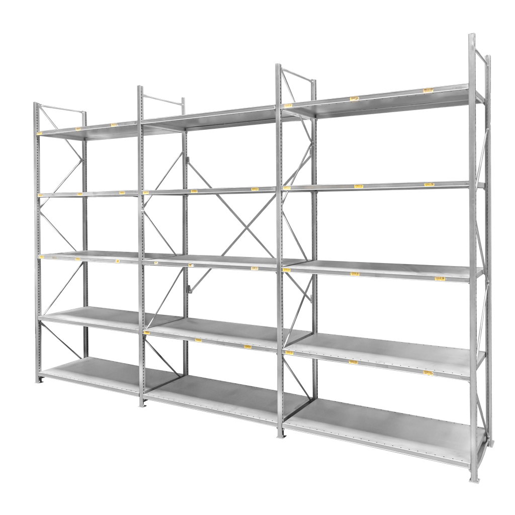 Regał magazynowy 5-półkowy STOW H-275 cm L-133.5 cm G-60 cm moduł bazowy