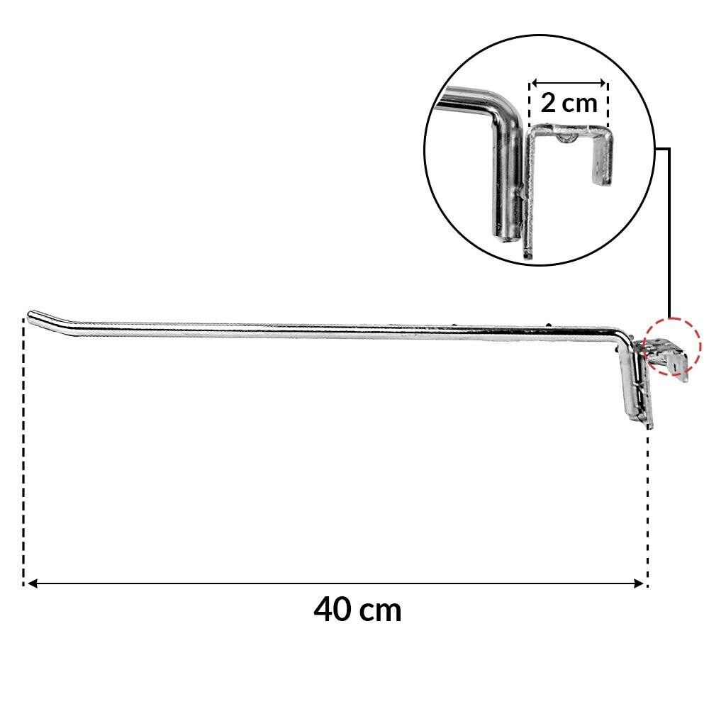 Zawieszka na belkę do regału sklepowego 40 cm wymiary