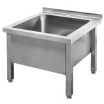 Zdjęcie produktu: Basen gastronomiczny spawany jednokomorowy niski Mega-M 60x60x50 cm stal nierdzewna