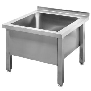 Zdjęcie produktu: Basen gastronomiczny spawany jednokomorowy niski Mega-M 60x60x50 cm stal nierdzewna