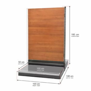 Zdjęcie produktu: Regał sklepowy WANZL dwustronny H-195 cm L-103 cm bez półek moduł dostawny