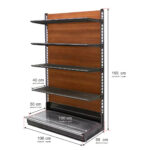 Zdjęcie produktu: Regał sklepowy WANZL przyścienny H-195 cm L-106 cm 4-półki moduł bazowy
