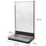Zdjęcie produktu: Regał sklepowy WANZL przyścienny H-195 cm L-128 cm bez półek tył poliwęglan moduł dostawny