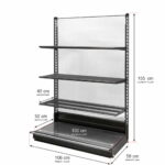 Zdjęcie produktu: Regał sklepowy WANZL przyścienny H-155 cm L-106 cm 3-półki tył poliwęglan moduł bazowy