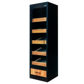 Zdjęcie produktu: Regał na pieczywo z szybą Mega-M H-205 cm L-60 cm G-58 cm dąb kraft