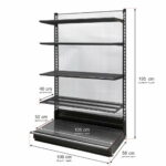Zdjęcie produktu: Regał sklepowy WANZL przyścienny H-195 cm L-106 cm 4-półki tył poliwęglan moduł bazowy