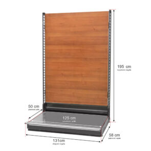 Zdjęcie produktu: Regał sklepowy WANZL przyscienny H-195 cm L-131 cm bez półek moduł bazowy