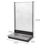 Zdjęcie produktu: Regał sklepowy WANZL przyscienny H-195 cm L-131 cm bez półek tył poliwęglan moduł bazowy