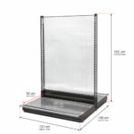 Zdjęcie produktu: Regał sklepowy WANZL dwustronny H-155 cm L-131 cm bez półek tył poliwęglan moduł bazowy