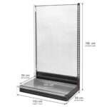 Zdjęcie produktu: Regał sklepowy WANZL przyścienny H-195 cm L-103 cm bez półek tył poliwęglan moduł dostawny