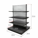 Zdjęcie produktu: Regał sklepowy WANZL dwustronny H-155 cm L-103 cm 6-półek tył poliwęglan moduł dostawny