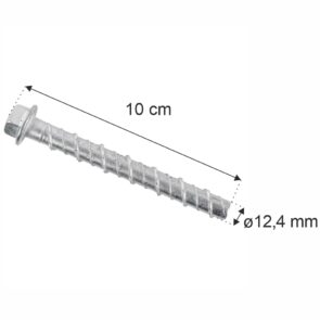 Zdjęcie produktu: Kotwa wkręcana z kołnierzem do ram regałów paletowych M10 12.4x100 mm ocynk