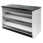 Zdjęcie produktu: Lada sklepowa sprzedażowa impulsowa Mega-M H-90 cm L-120 cm G-60 cm jasny szary