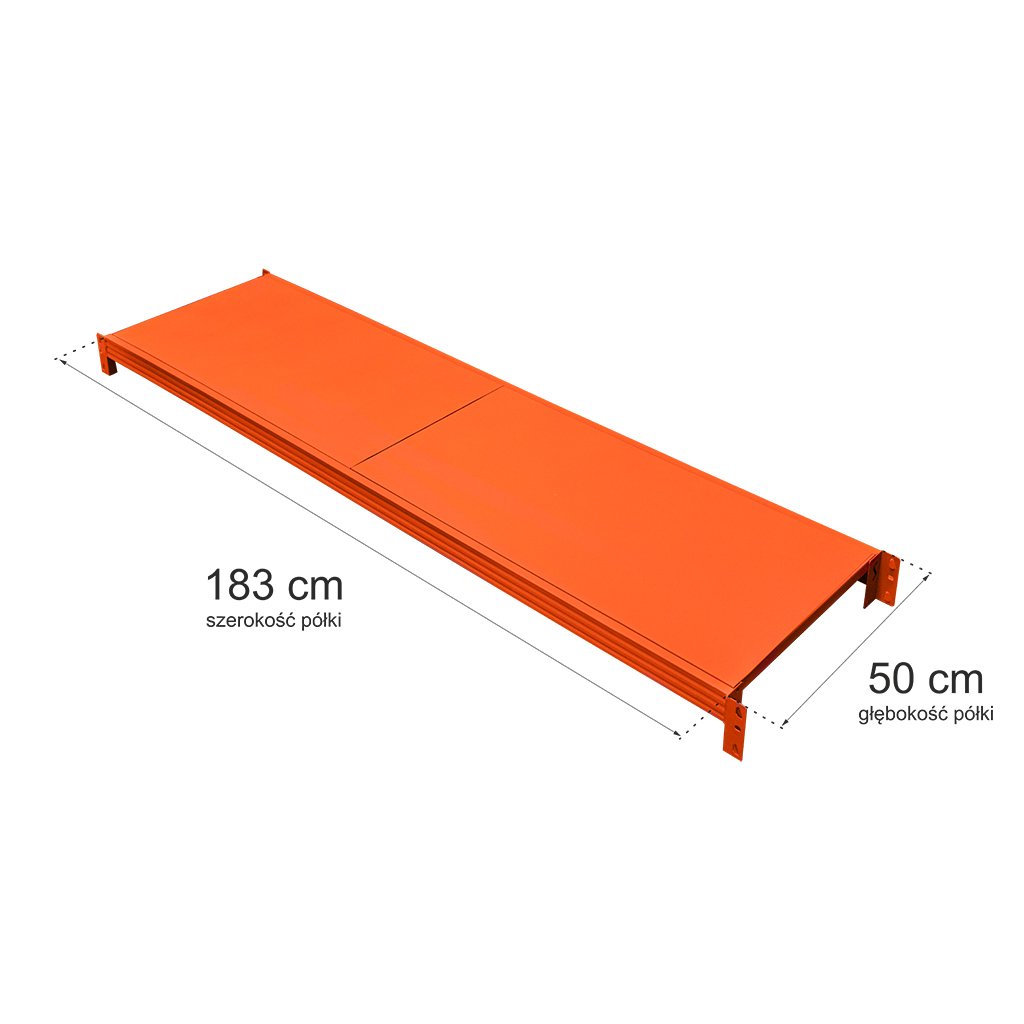 Półka do regału magazynowego Fortis Light 183x50 cm wymiary