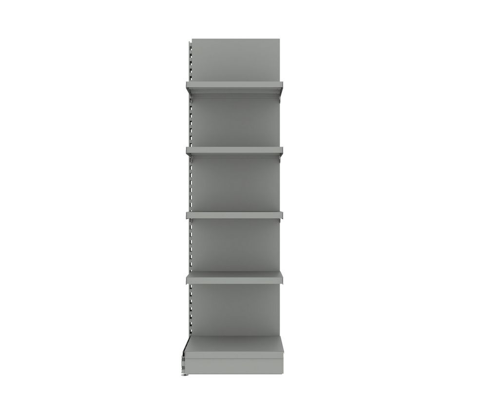 Regał sklepowy MAGO przyścienny H-210 cm L-61.5 cm moduł dostawny jasny szary