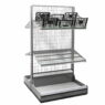 Regał sklepowy WIRE-C dwustronny H-183 cm L-103.5 cm 4-półki tył kratowany moduł bazowy