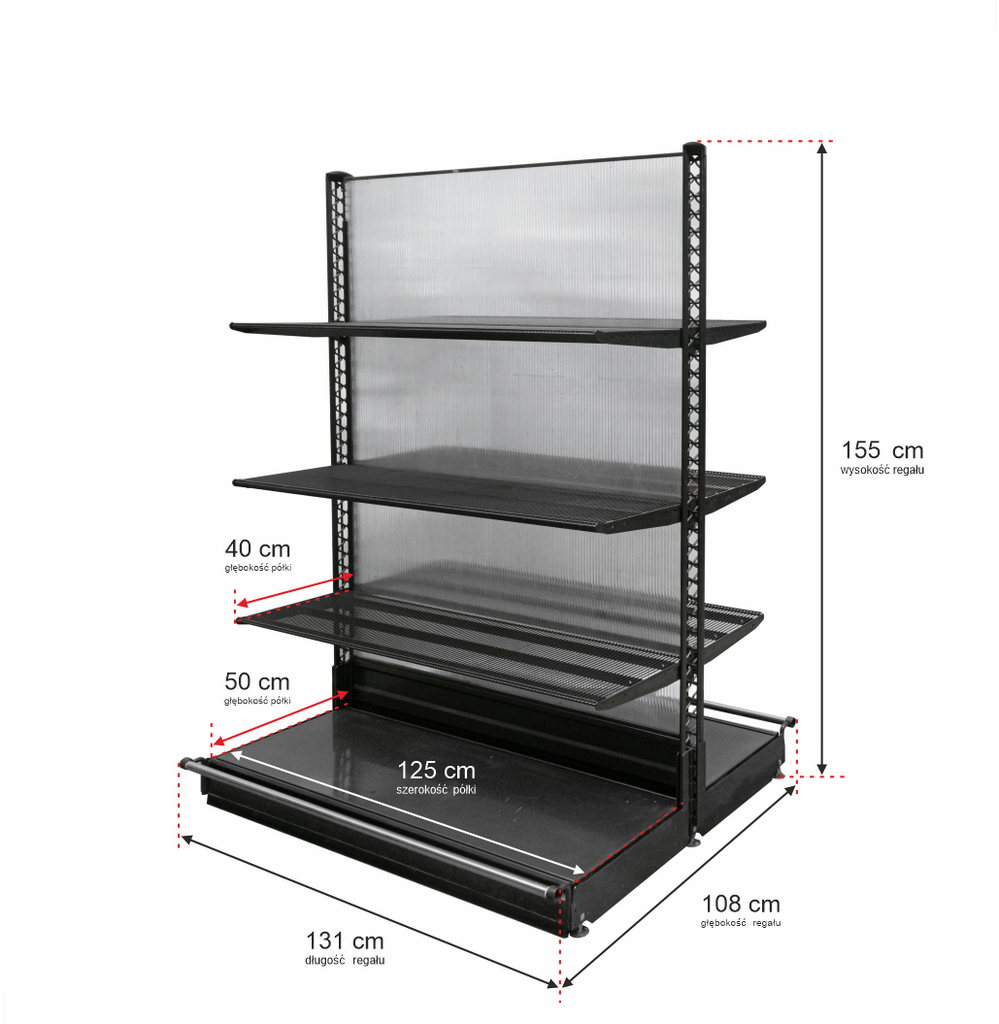 regał ekspozycyjny regał dustronny