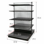 Zdjęcie produktu: Regał sklepowy WANZL dwustronny H-195 cm L-103 cm 8-półek tył poliwęglan moduł dostawny