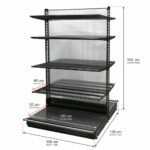 Zdjęcie produktu: Regał sklepowy WANZL dwustronny H-195 cm L-106 cm 8-półek tył poliwęglan moduł bazowy