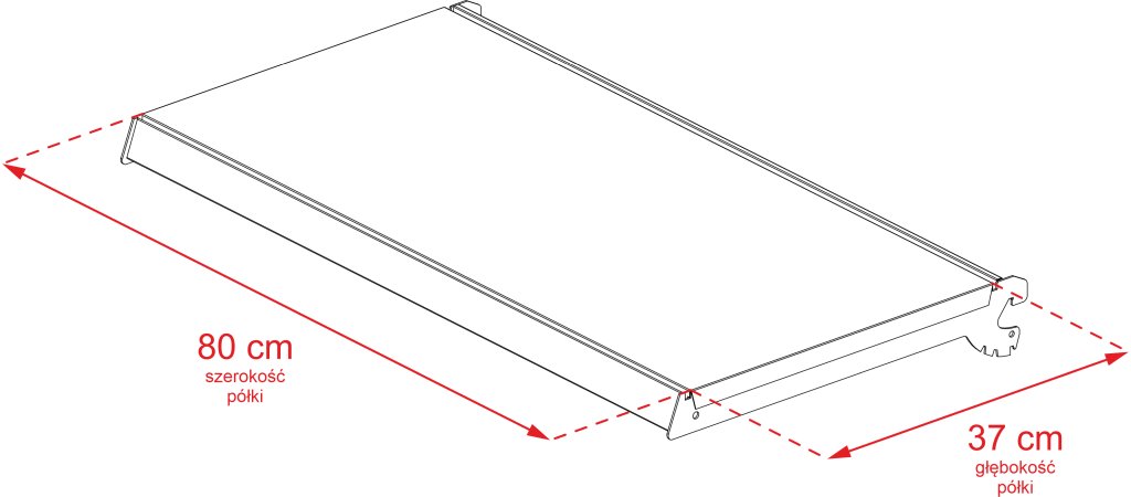 Regał sklepowy MAGO gondola H-210 cm L-81.5 cm moduł dostawny grafitowy