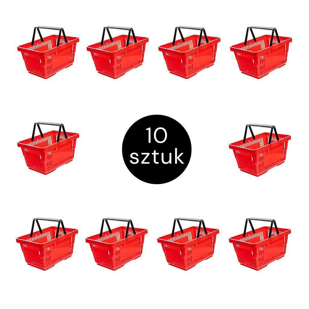koszyk zakupowy czerwony zestaw 10 szt