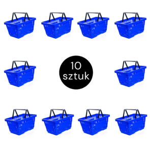 Zdjęcie produktu: Koszyk sklepowy zakupowy Mega-M niebieski ZESTAW 10 szt