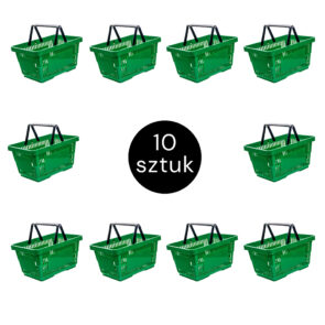 Zdjęcie produktu: Koszyk sklepowy zakupowy Mega-M zielony ZESTAW 10 szt
