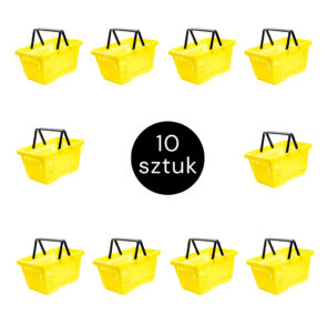 Zdjęcie produktu: Koszyk sklepowy zakupowy Mega-M żółty ZESTAW 10 szt