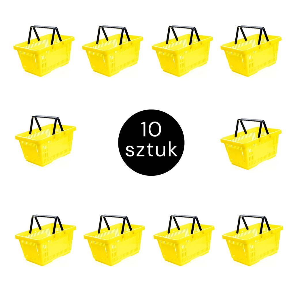 koszyk zakupowy żółty zestaw 10 szt