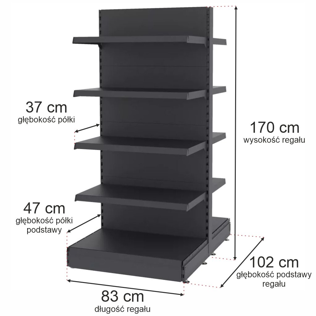 regał sklepowy dwustronny MAGO 170 cm