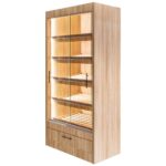 Zdjęcie produktu: Regał na pieczywo z szybą Mega-M H-205 cm L-100 cm G-58 cm dąb amerykański