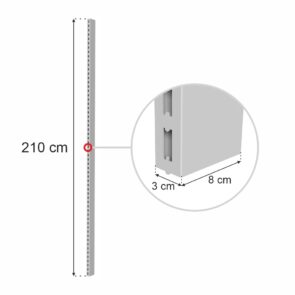 Zdjęcie produktu: Słupek do regału sklepowego MAGO H-210 cm jasny szary