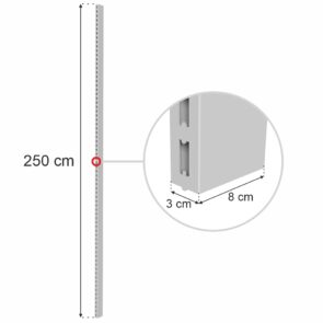Zdjęcie produktu: Słupek do regału sklepowego MAGO H-250 cm jasny szary