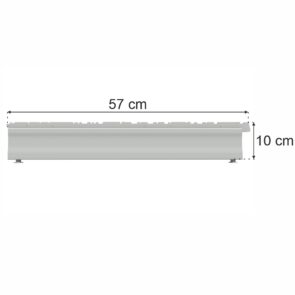 Zdjęcie produktu: Stopa do regału sklepowego MAGO G-57 cm H-10 cm jasny szary