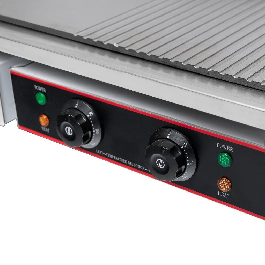 Płyta grillowa elektryczna 12 ryflowana+12 płaska Mega-M 4.4 kW mtp000603