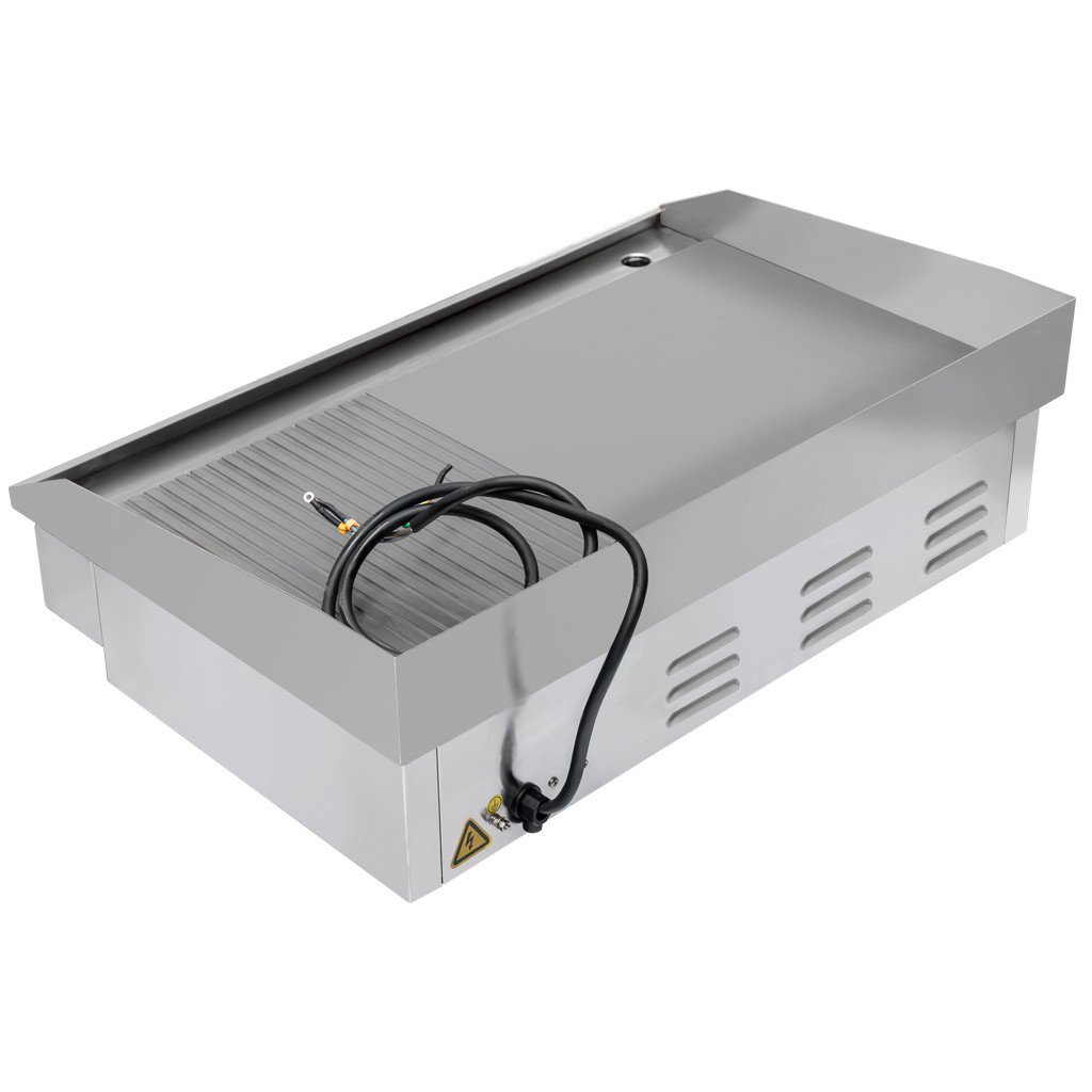 Płyta grillowa elektryczna 12 ryflowana+12 płaska Mega-M 4.4 kW mtp000603