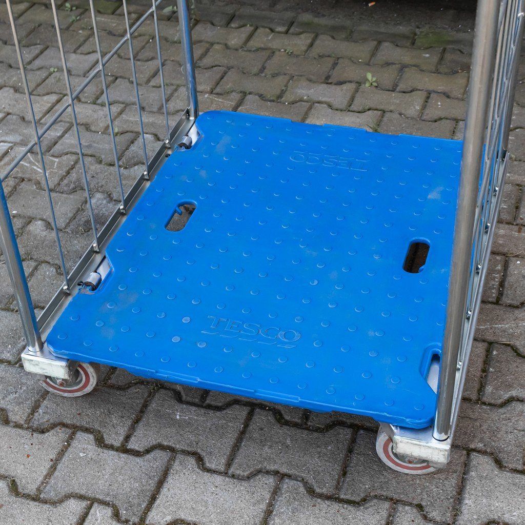 Rollkontener (rollcage, rollbox) wózek siatkowy transportowy kolor niebieski