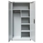 Zdjęcie produktu: Szafa gospodarcza socjalna Mega-M 2-drzwiowa z półkami S-90 cm szara
