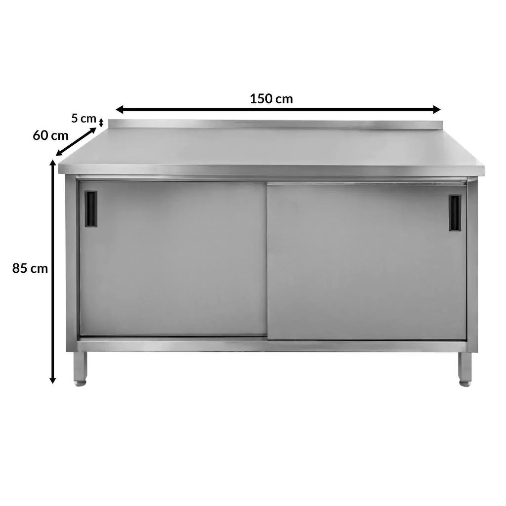 Stół gastronomiczny spawany z szafką Mega-M STSG150x60 stal nierdzewna MTP003215