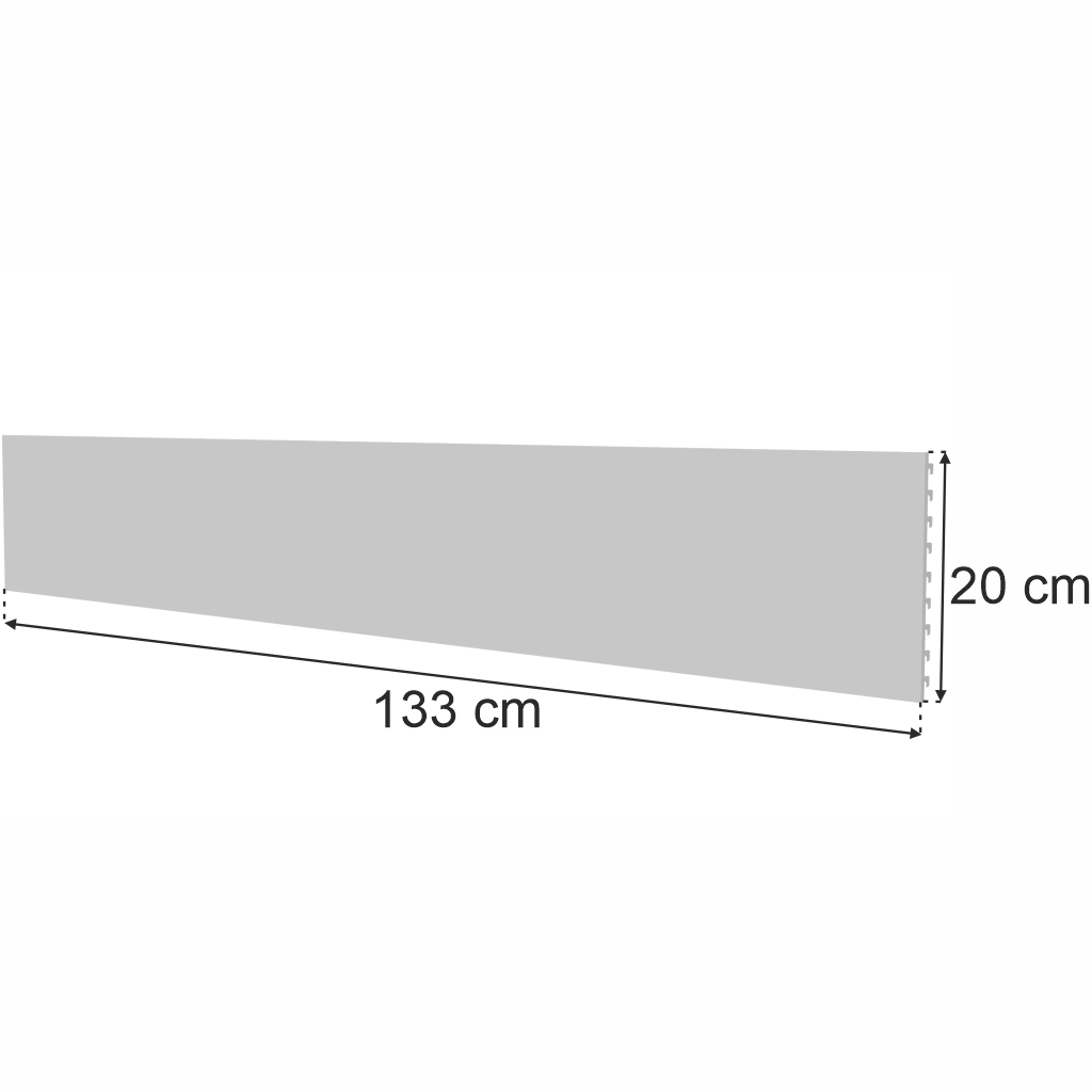 Tył pełny do regału sklepowego MAGO H-20 cm L-133 cm jasny szary