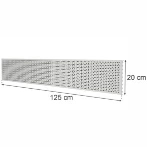 Zdjęcie produktu: Tył perforowany EURO do regału sklepowego MAGO H-20 cm L-125 cm jasny szary