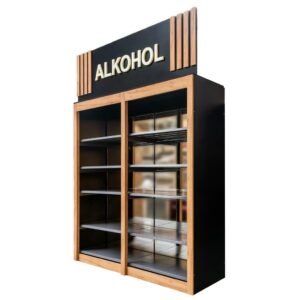 Regał na alkohol, wyposażenie sklepów