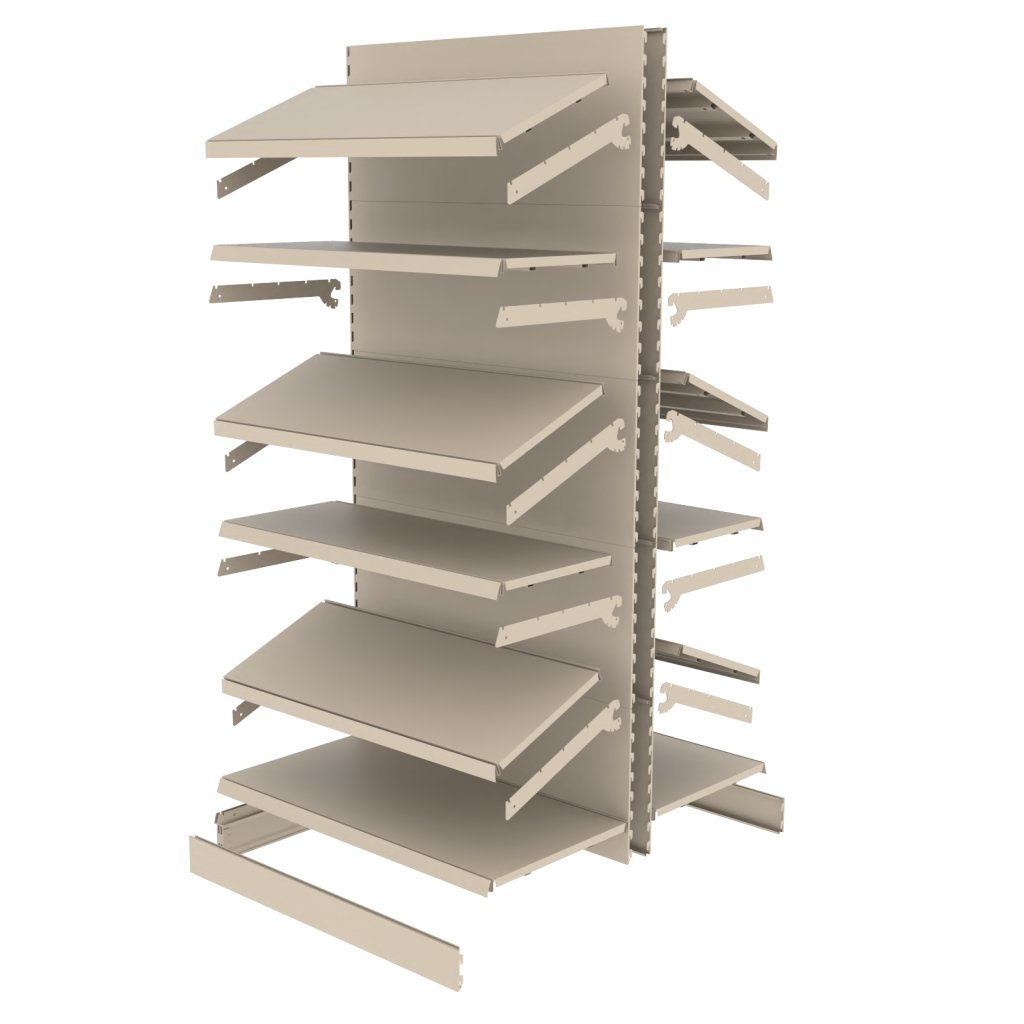 Regał sklepowy MAGO gondola H-210 cm L-101.5 cm moduł dostawny kremowy-MPP000713 części regałowe