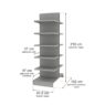 Regał sklepowy MAGO gondola H-210 cm L-61.5 cm moduł dostawny jasny szary-MPP000730 wymiarowanie