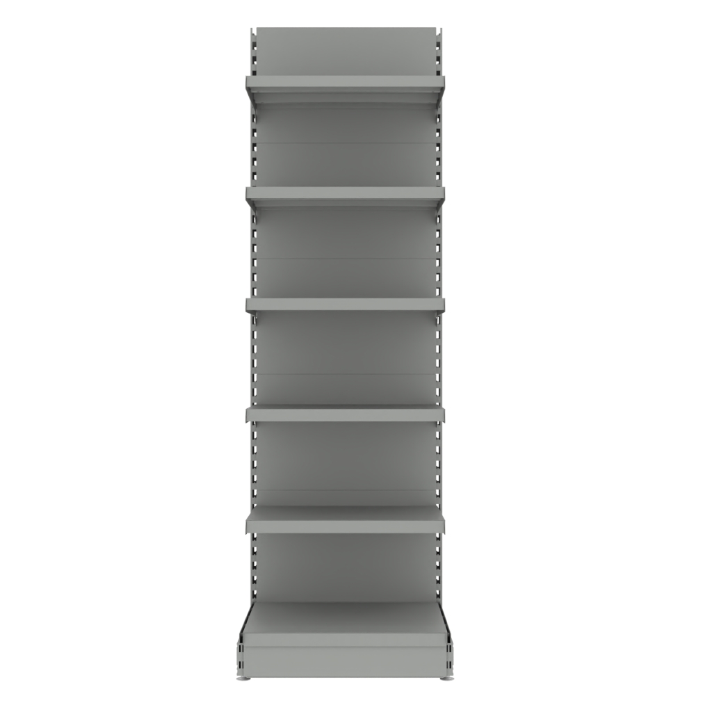 Regał sklepowy MAGO gondola H-210 cm L-63 cm moduł bazowy jasny szary-MPP000733