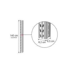 Zdjęcie produktu: Słup MGL MAGO HX H-140 cm W-8.2 cm ocynk (HX82)