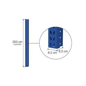 Zdjęcie produktu: Słup MGL MAGO HX H-200 cm W-8.2 cm niebieski (HX82)
