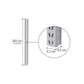 Zdjęcie produktu: Słup MGL MAGO HX H-200 cm W-8.2 cm szary (HX82)