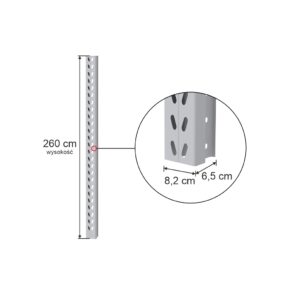 Zdjęcie produktu: Słup MGL MAGO HX H-260 cm W-8.2 cm szary (HX82)