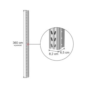 Zdjęcie produktu: Słup MGL MAGO HX H-360 cm W-8.2 cm ocynk (HX82)